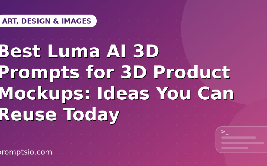 Best Luma AI 3D Prompts for 3D Product Mockups