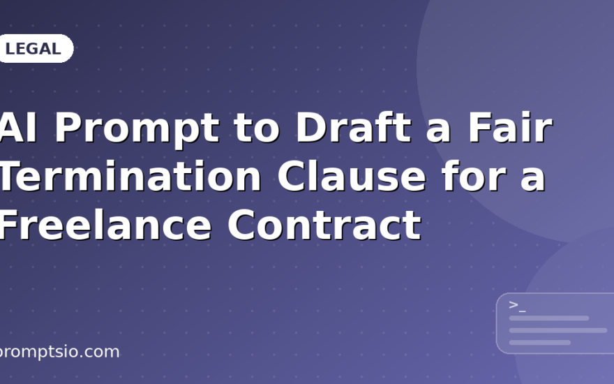 AI Prompt to Draft a Fair Termination Clause for a Freelance Contract