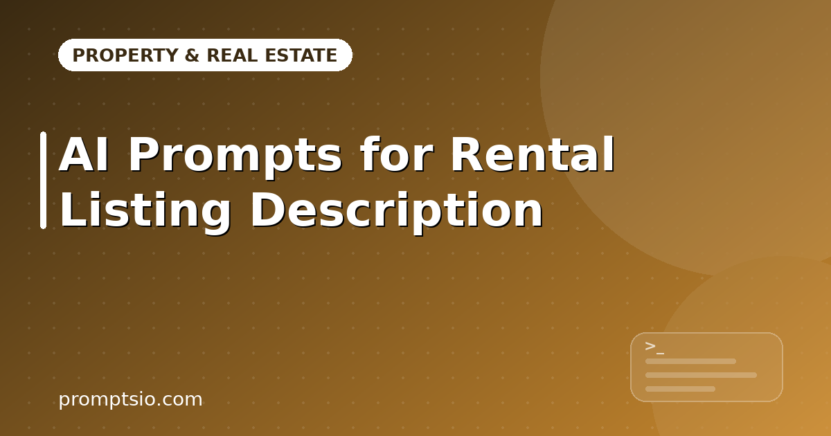 AI Prompts for Rental Listing Description
