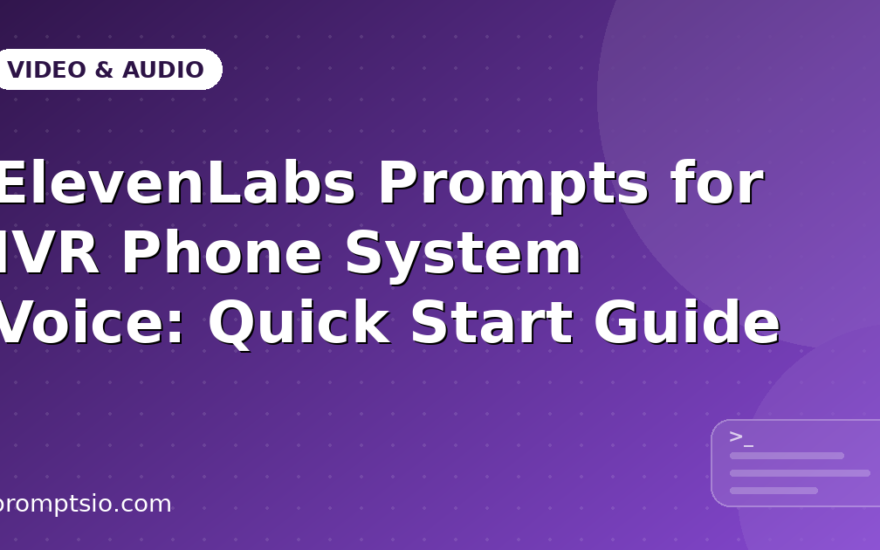 ElevenLabs Prompts for IVR Phone System Voice