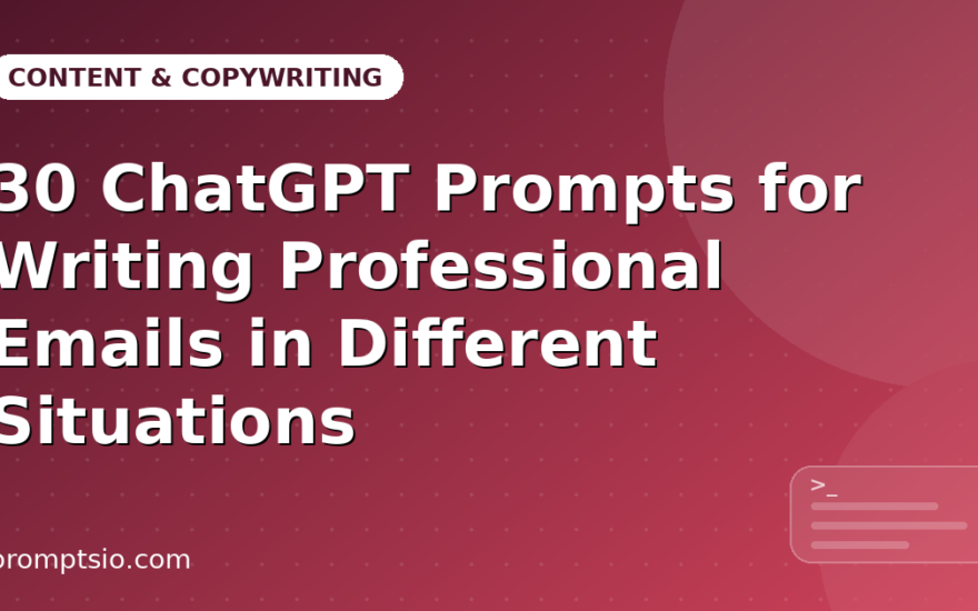 ChatGPT Prompts for Writing Professional Emails