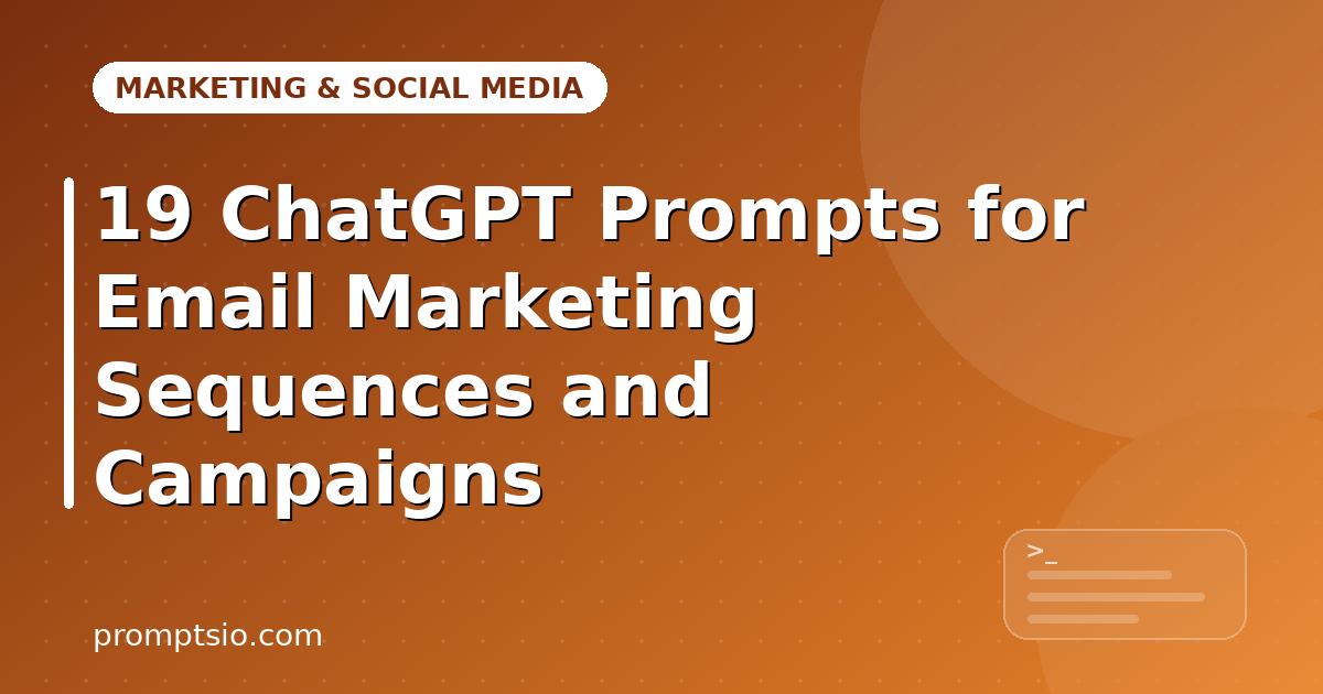 ChatGPT Prompts for Email Marketing Sequences