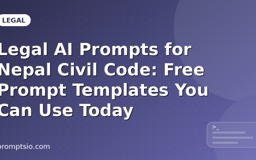 Legal AI Prompts for Nepal Civil Code