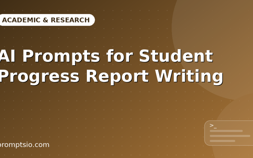 AI Prompts for Student Progress Report Writing